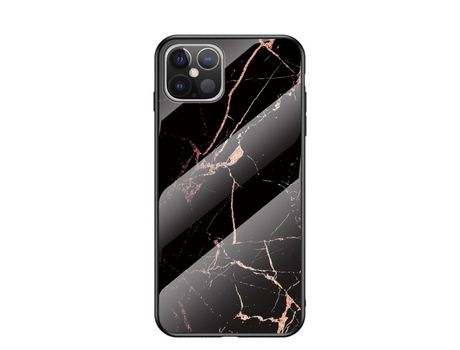 Carcasa TPU híbrido de patrón grano de mármol negro/ouro por Apple iPhone 12 Pro Max 6.7