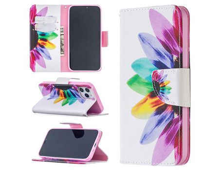 Carcasa PU impresión patrón pétala colorida por Apple iPhone 12 Pro/12 Max 6.1