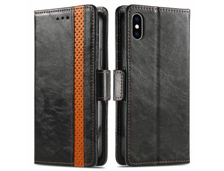 Funda PU CASENEO a prueba de choques negro por iPhone XS Max 6.5