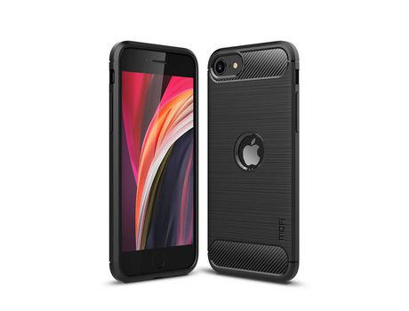 Carcasa TPU textura de fibra de carbono escovada negro por Apple iPhone SE (2nd Gen)/8/7