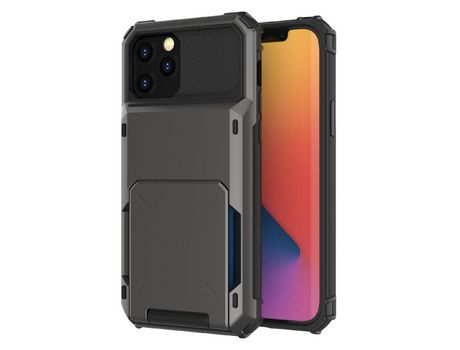 Funda TPU con aba híbrido anti-queda con porta-tarjetas negro por iPhone 13 Pro 6.1