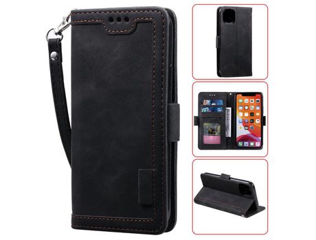 Carcasa PU aleta estilo de enenda do vintage con apoyo negro por Apple iPhone 12 Pro/iPhone 12 Max 6.1