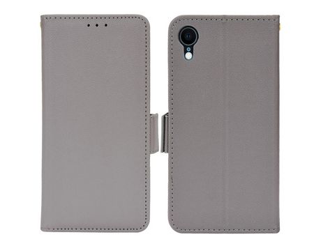 Funda PU textura de lichi cinza por iPhone XR 6.1