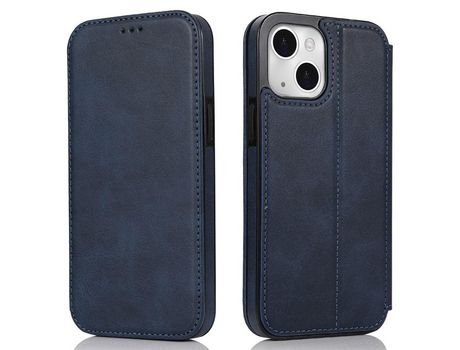 Funda TPU + PU con suporte magnético y suporte de tarjeta azul por iPhone 13 6.1