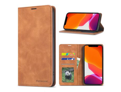 Carcasa PU toque sedoso marrom por Apple iPhone 12 Pro Max 6.7