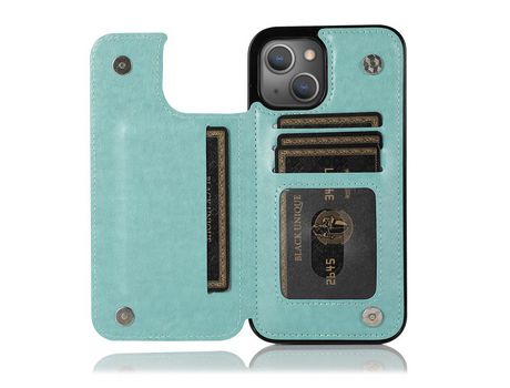 Funda TPU + PU patrón de flores Anti-lágrimas con suporte y suporte de tarjeta Cielo azul por iPhone 13 mini 5.4
