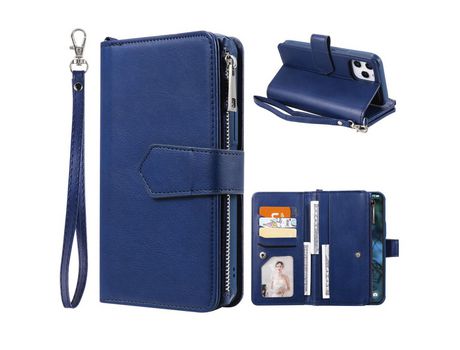 Carcasa PU destacável 2 en 1 con estante azul por Apple iPhone 12 Pro Max