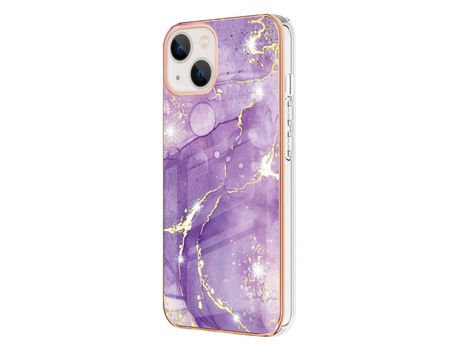 Funda TPU patrón de mármol galvanizado púrpura por iPhone 13 mini 5.4