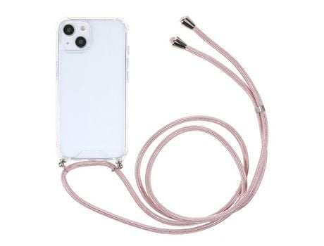 Funda TPU + acrílico anti-queda con cable ajustável en ouro rosa por iPhone 13 mini 5.4