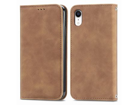 Funda TPU + PU magnético marrón por iPhone XR 6.1
