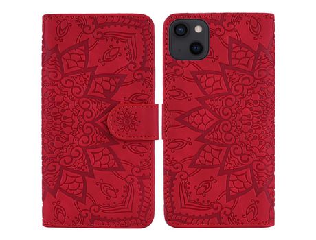 Funda PU + TPU Cerrar magnético con fundo rojo por iPhone 13 mini 5.4