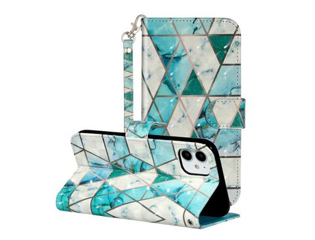 Carcasa PU patrón en relevo de blanqueamiento compunto de luz azulejo de cerámica por Apple iPhone 11 6.1