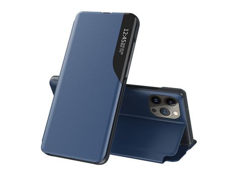 Funda PU janela de visualización con suporte azul por iPhone 13 Pro 6.1