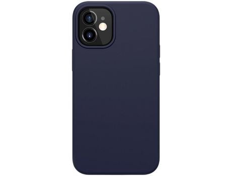 Carcasa silicona líquido de absorción magnética de superfície lisa azul por Apple iPhone 12 mini
