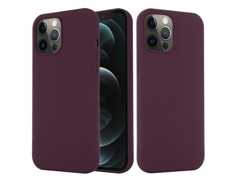 Carcasa silicona absorción magnética líquida vinho rojo por Apple iPhone 12/12 Pro seguro magnético