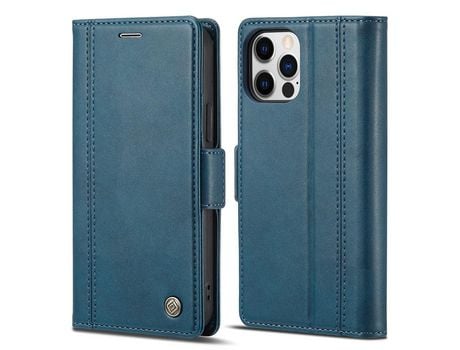 Funda PU + TPU LC.IMEEKE a prueba de choques con suporte azul por iPhone 13 Pro Max 6.7