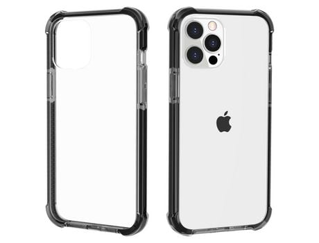 Funda de acrílico transparente de quatro cantos engrossado claro negro a prueba de choques por iPhone 13 Pro 6.1