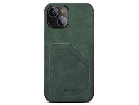 Funda TPU + PU poseedor de tarjeta duplo verde a prueba de choques por iPhone 13 mini 5.4