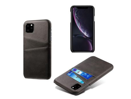 Carcasa TPU + PU con slots de tarjeta doble negro por Apple iPhone XR 6.1 pouces (2019)