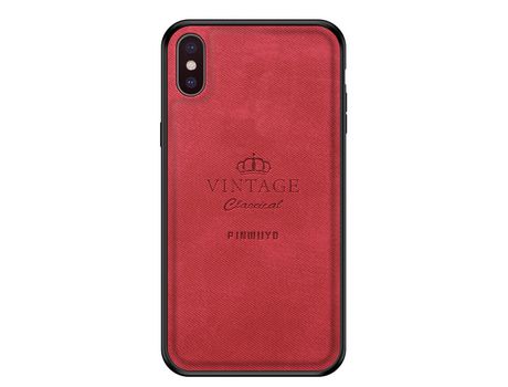 Funda TPU + PU PINWUYO vintage híbrido rojo por iPhone X/XS 5.8