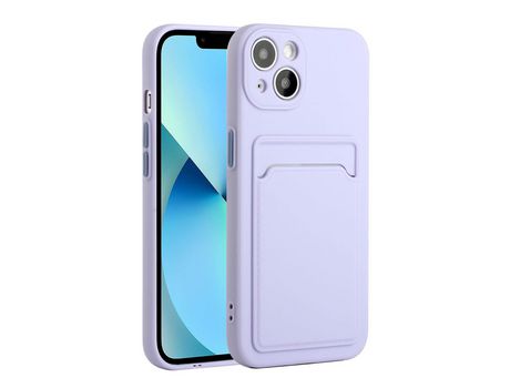 Funda TPU flexível con porta-tarjetas púrpura claro por iPhone 13 mini 5.4