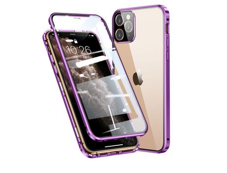 Carcasa de metal caixilho de montagen de revestimento magnético completo roxo por Apple iPhone 11 Pro Max 6.5