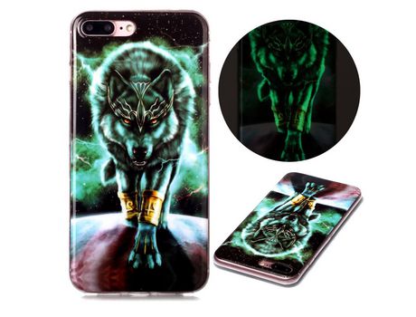 Carcasa TPU noctilucente Lobo por Apple iPhone 8 Plus/7 Plus 5.5