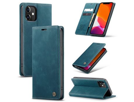 Carcasa PU auto-absorbido con apoyo verde por Apple iPhone 12 5.4