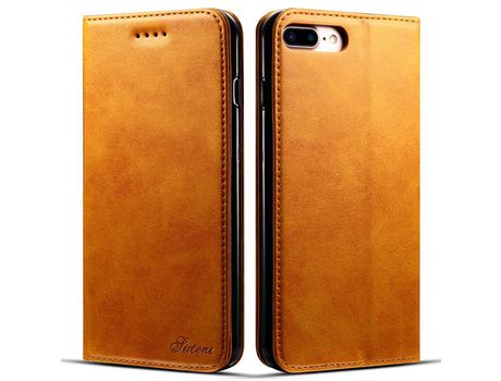 Funda PU absorción magnética con soporte caqui por iPhone 7 Plus/8 Plus 5.5 inch