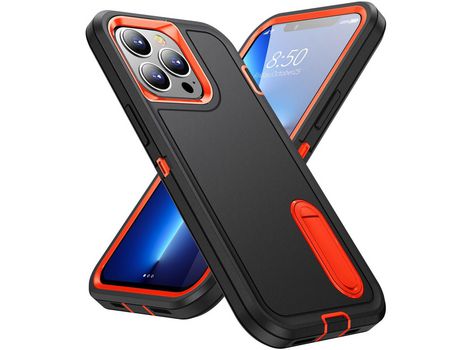Funda TPU con muleta negro/naranja por iPhone 13 Pro 6.1