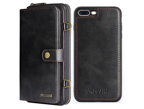 Funda PU Anti-lágrimas magnético a prueba de choques negro por iPhone 7 Plus/8 Plus