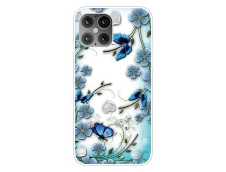 Carcasa TPU piel de impresión flexibly flor y polilla por Apple iPhone 12 Max/12 Pro 6.1