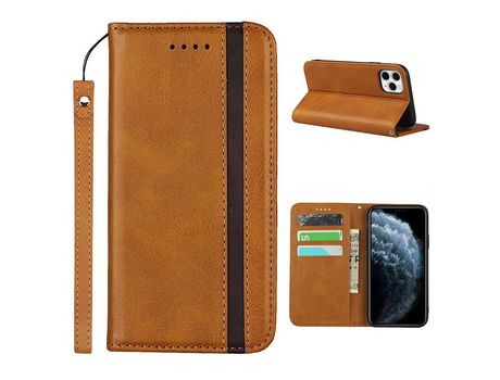 Carcasa PU textura auto-absorvida con apoyo y dibujo marrom por Apple iPhone 11 Pro 5.8