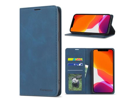 Carcasa PU toque sedoso azul por Apple iPhone 12 5.4