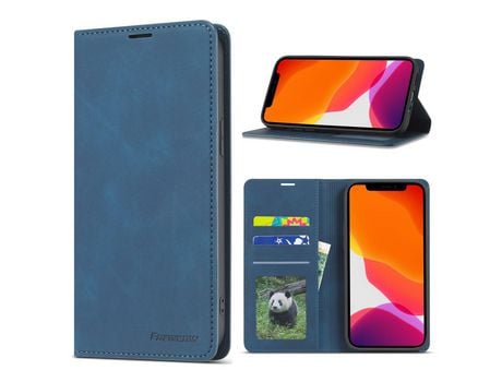 Carcasa PU toque sedoso azul por Apple iPhone 12 Max/12 Pro 6.1