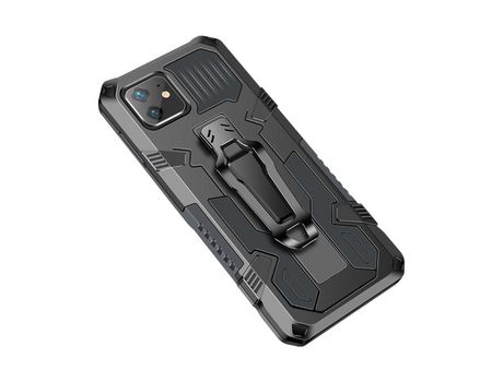 Carcasa TPU guerrero legal con suporte y recortar de cinto Gris por Apple iPhone 11 6.1