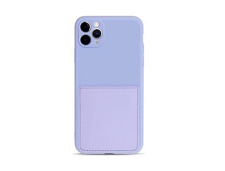 Carcasa silicona flexible con suporte de tarjeta roxo claro por Apple iPhone 11 Pro Max 6.5