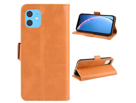 Carcasa PU + TPU con suporte marrom por Apple iPhone XR 6.1 pouces (2019)