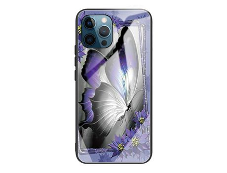 Funda TPU mariposa roxa híbrida Anti-lágrimas por iPhone 13 Pro 6.1
