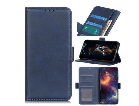 Carcasa PU fecho doble magnético azul por Apple iPhone 12 Pro/12 Max 6.1