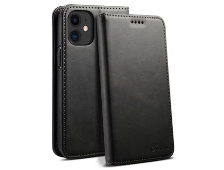 Funda PU absorción magnética con soporte negro por iPhone 12 mini 5.4