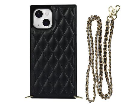 Funda TPU + microfibra con bandolera de ombro negro por iPhone 13 mini