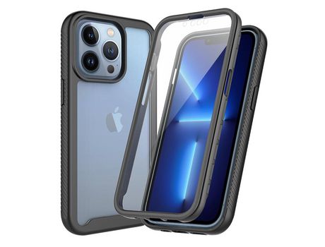 Funda TPU 360° 3 en 1 híbrido negro por iPhone 13 Pro Max 6.7