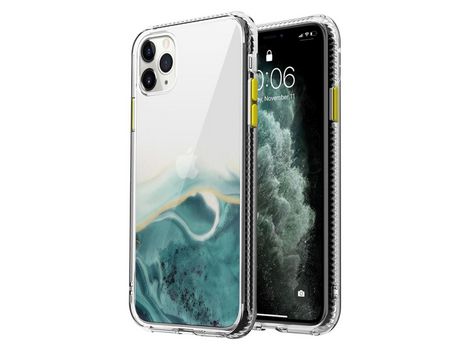 Carcasa TPU teste patrón de mármol de combinación verde por Apple iPhone 12 5.4