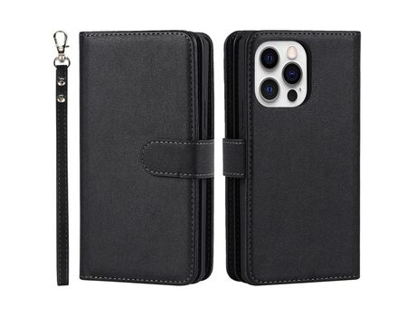 Funda PU con soporte negro por iPhone 13 Pro 6.1