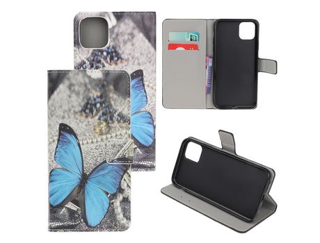 Carcasa PU impresión de normas polilla azul por Apple iPhone 12 5.4