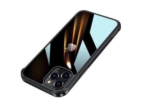 Funda TPU galvanizado à prova de explosión híbrido negro por iPhone 13 Pro 6.1