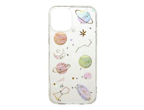 Carcasa TPU estrela epóxi patrón de impresión planeta transparente por Apple iPhone 12 Max/12 Pro 6.1