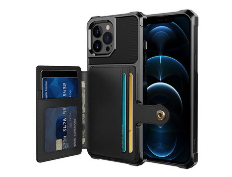 Funda PU + TPU negro versátil por iPhone 13 Pro 6.1