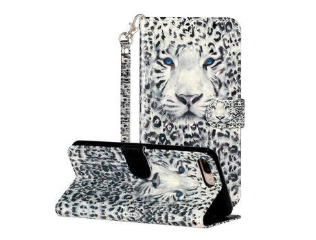 Carcasa PU impresión de normas de blanqueamiento con pontos de luz con apoyo leopardo por Apple iPhone 7 Plus/8 Plus 5.5